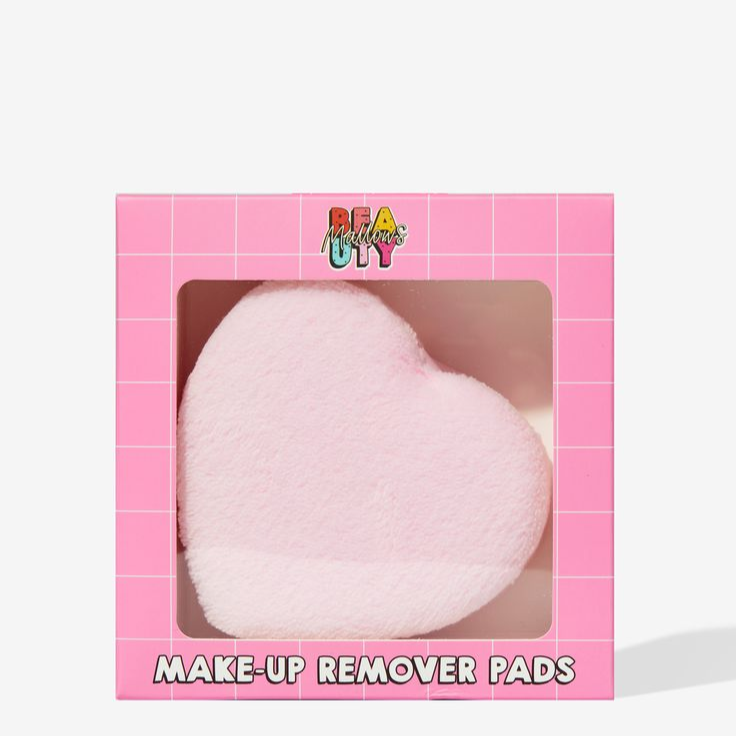 Mallows Beauty Make Up Remover Pink Heart Pads - Pack of 2