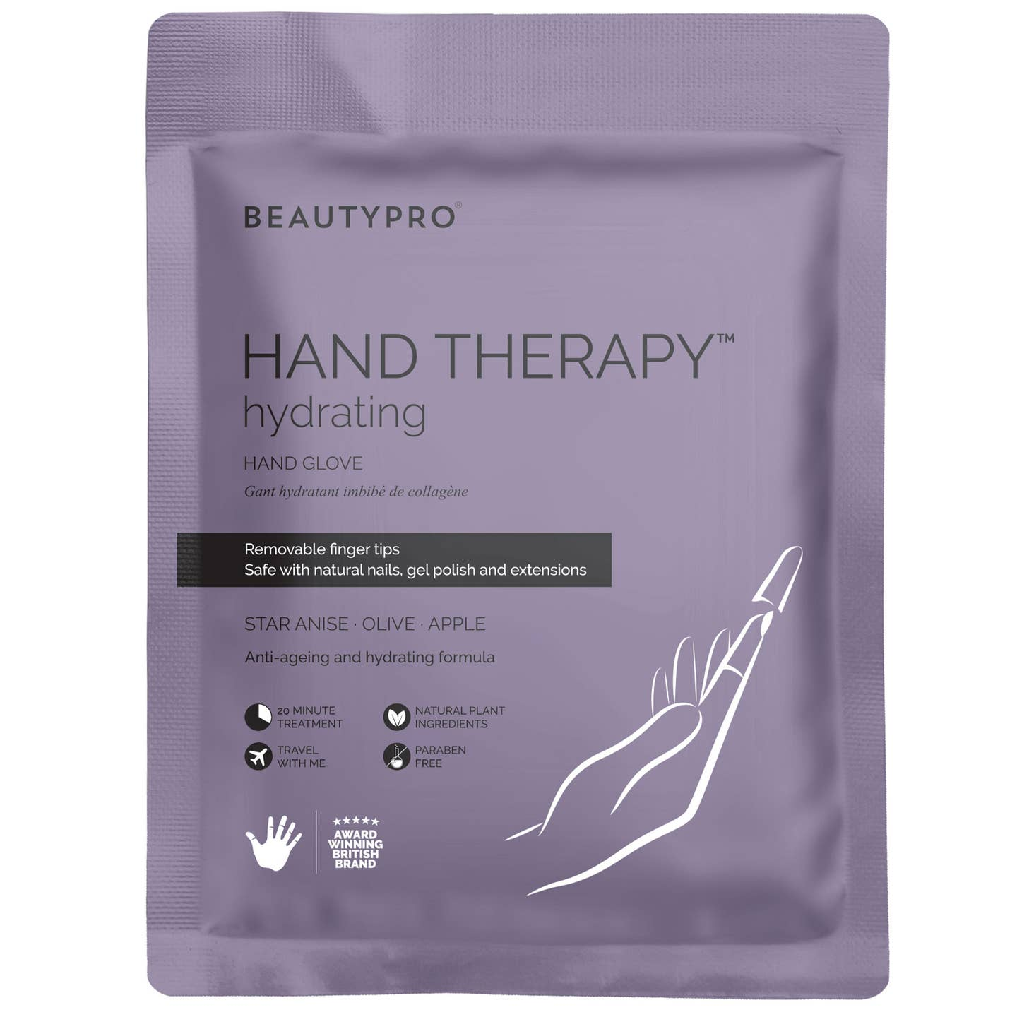 Beauty Pro Hand Therapy Glove with Removable Finger Tips