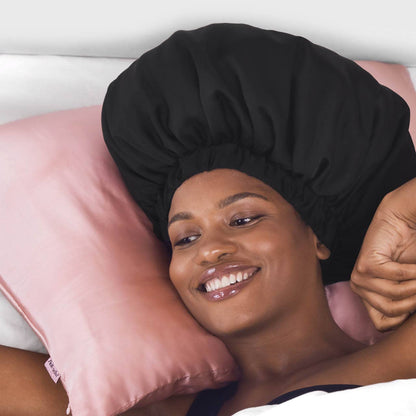 Kitsch Satin Sleep XL Adjustable Bonnet - Black