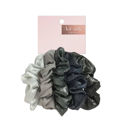 Kitsch Scrunchies Metallic (Black/Gray)