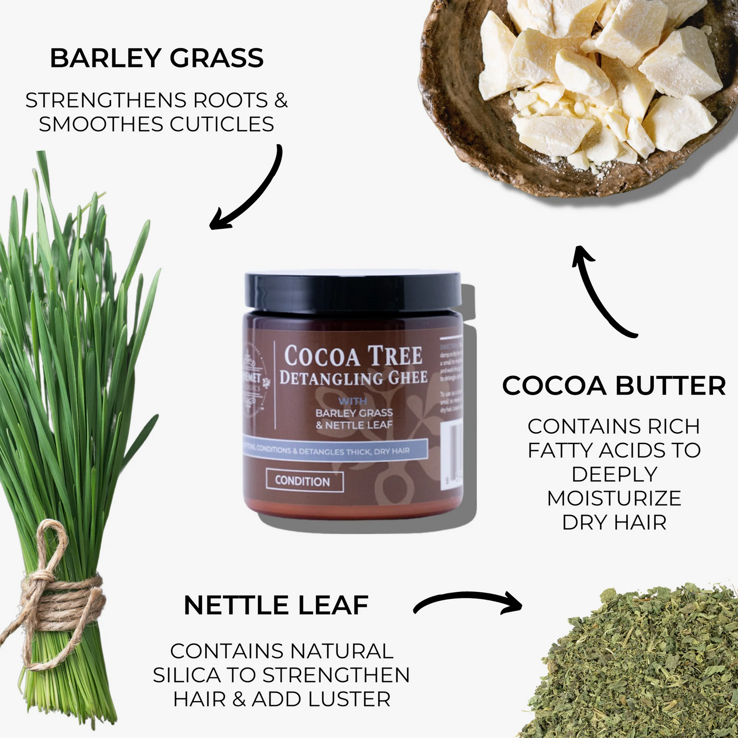 Qhemet Biologics Cocoa Tree Detangling Ghee