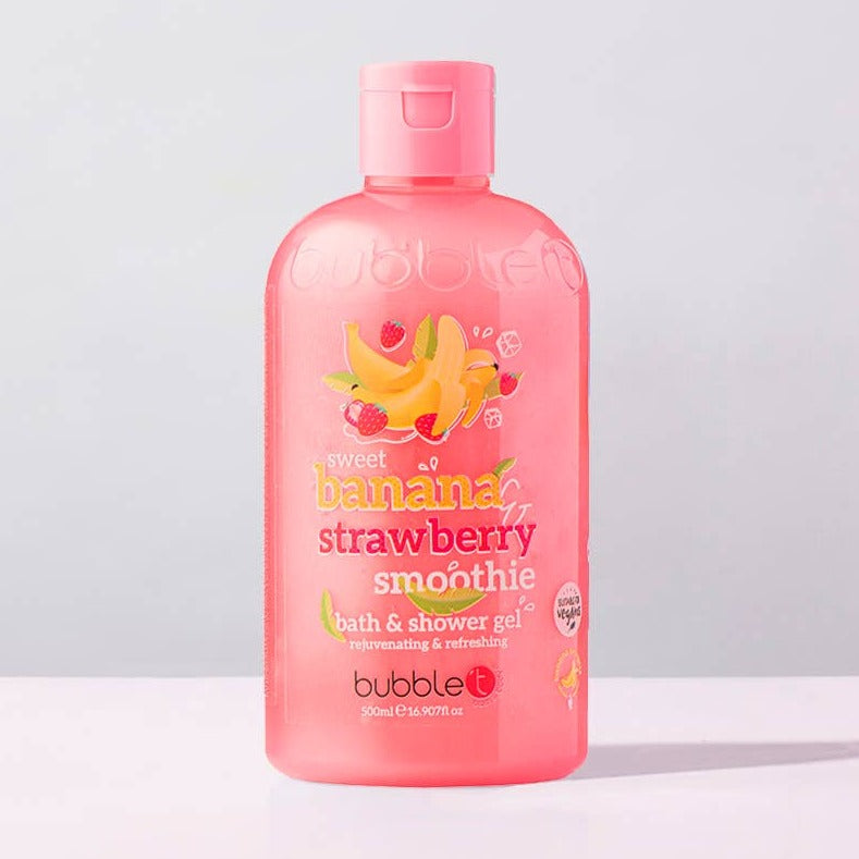 Bubble T Banana &amp; Strawberry Smoothie Body Wash (500ml)