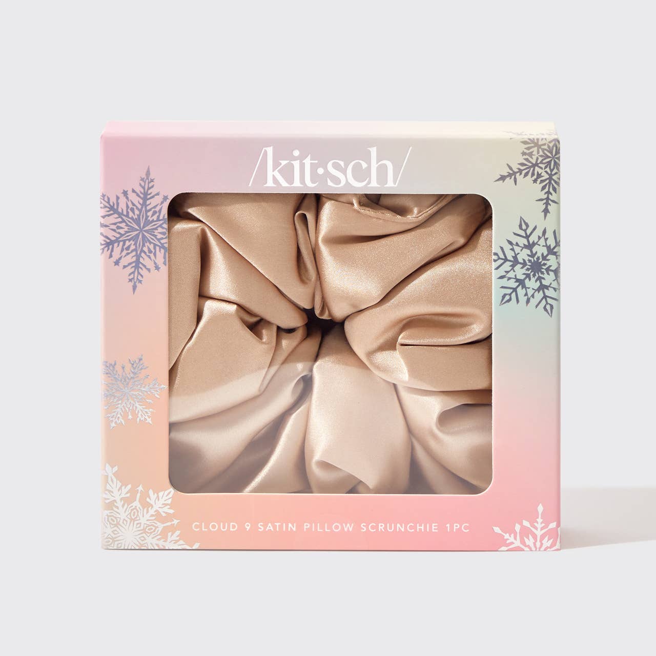 Kitsch Holiday Cloud 9 Satin Pillow Scrunchie 1pc - Champagne