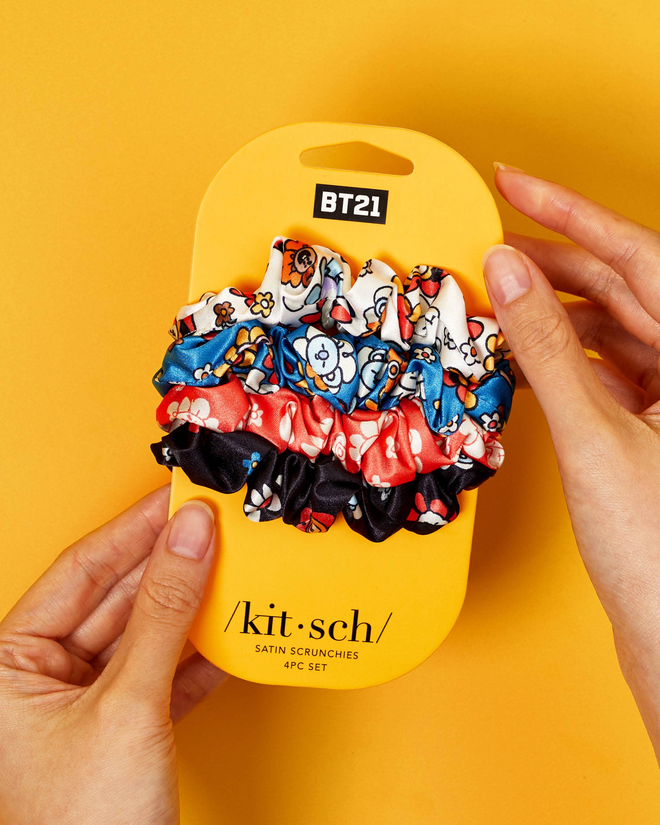 Kitsch x BT21 Satin Sleep Scrunchies 4pc Set