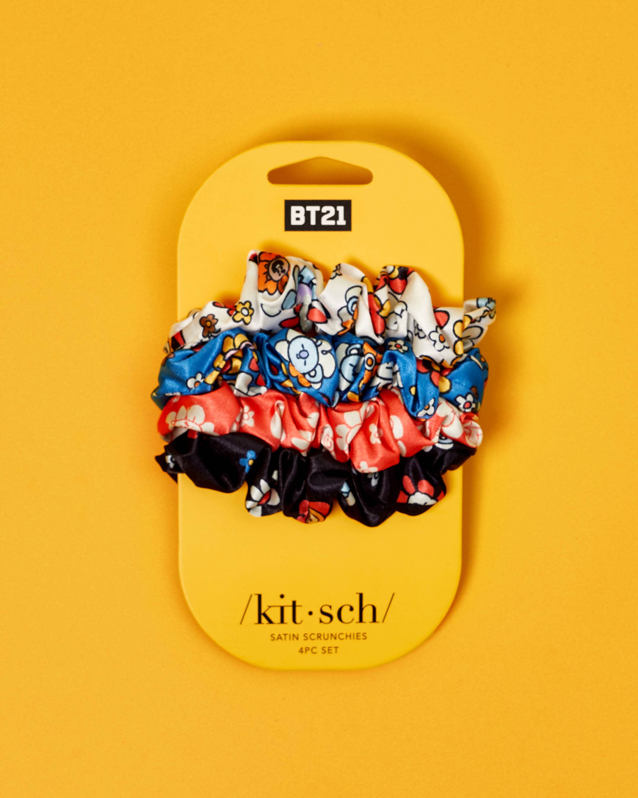 Kitsch x BT21 Satin Sleep Scrunchies 4pc Set