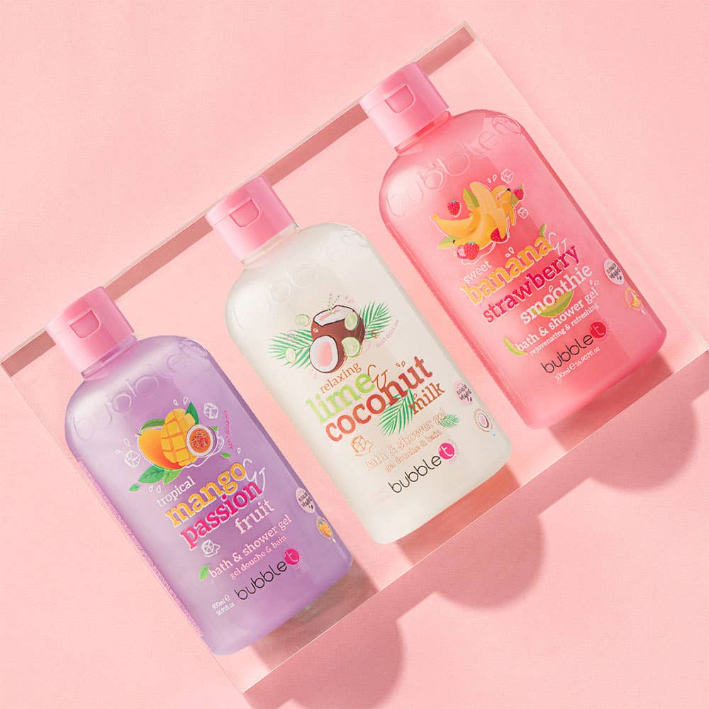 Bubble T Banana &amp; Strawberry Smoothie Body Wash (500ml)