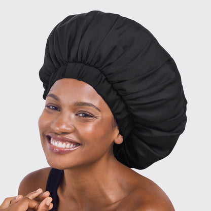 Kitsch Satin Sleep XL Adjustable Bonnet - Black