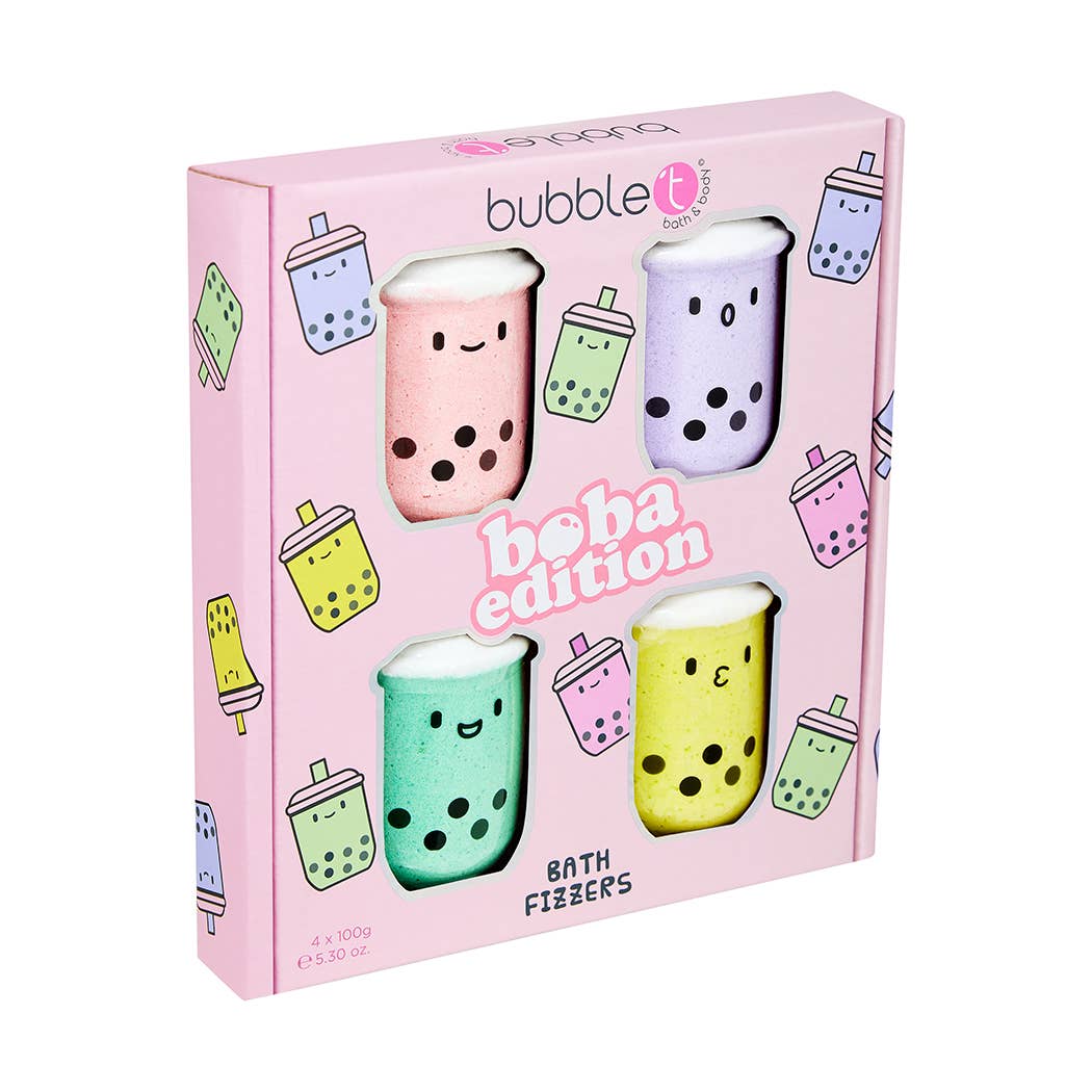 Bubble T Bubble Tea Bath Bomb Gift Set - Boba Edition (4 x 100g)