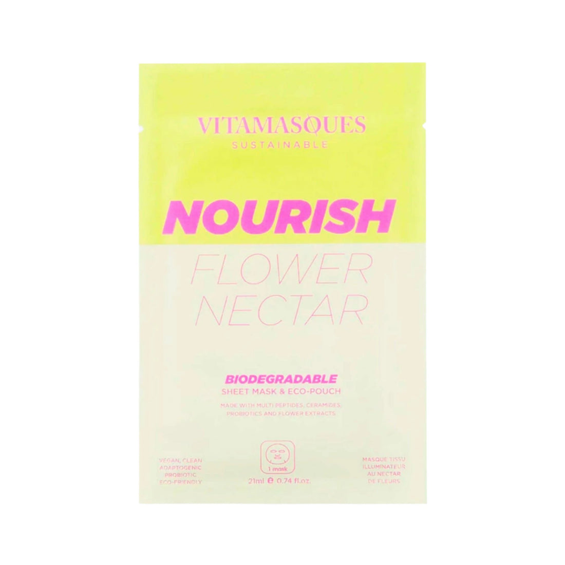 Vitamasques Nourish Flower Nectar Biodegradable Face Sheet Mask