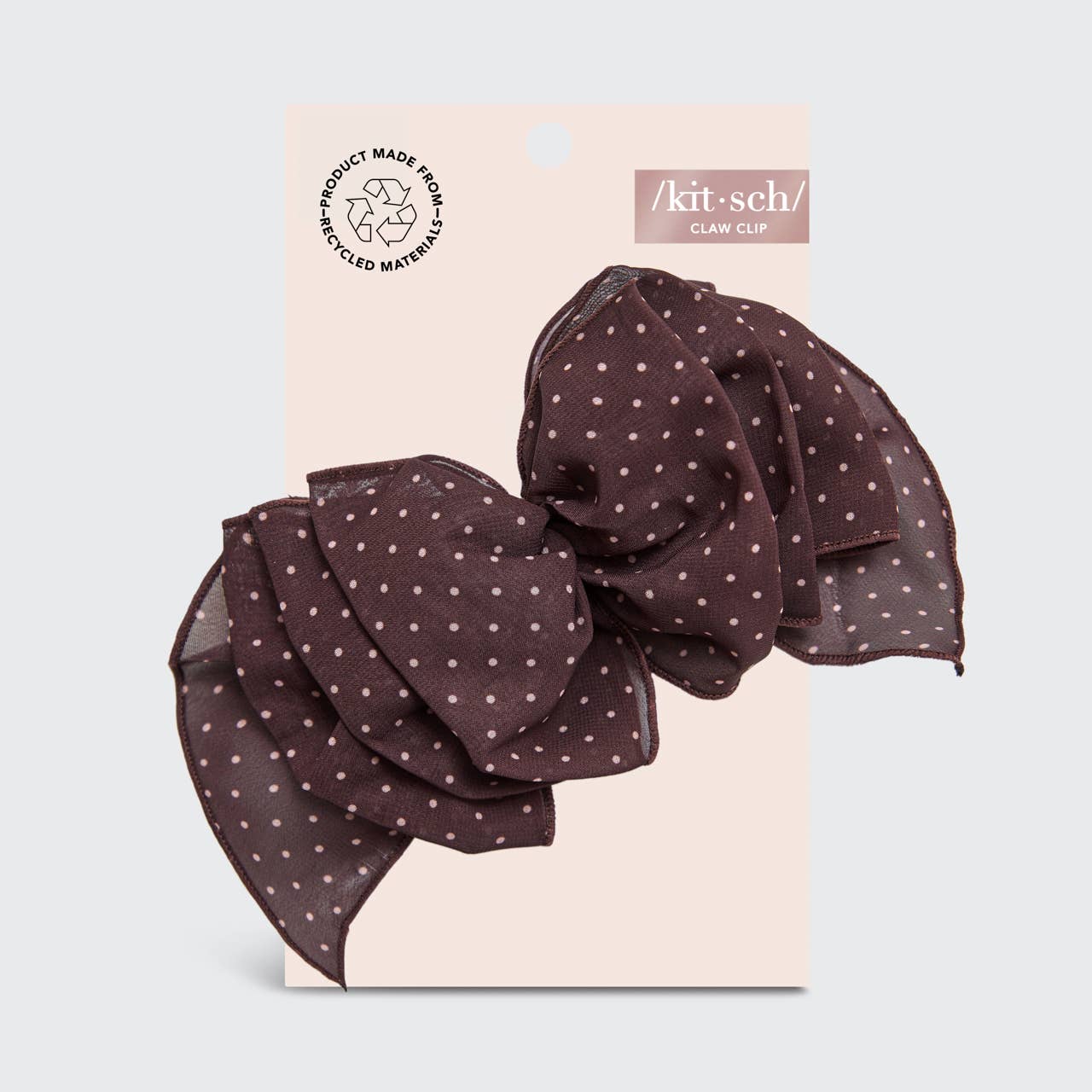 Kitsch Recycled Chiffon Polka Dot Bow Barrette