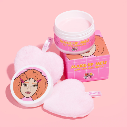 Mallows Beauty Make Up Remover Pink Heart Pads - Pack of 2