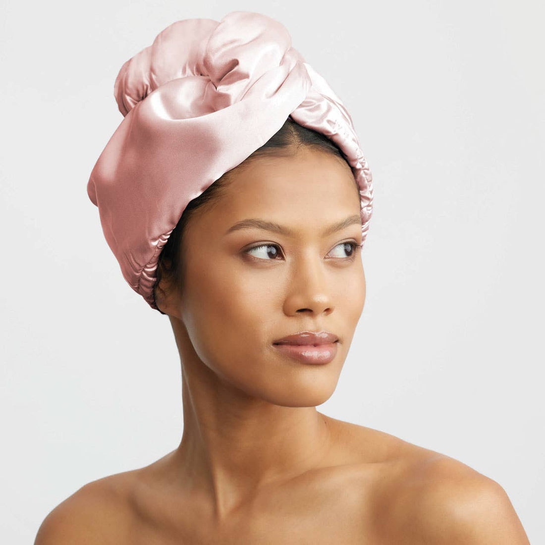 Kitsch Satin-Wrapped Hair Towel Turban- Blush