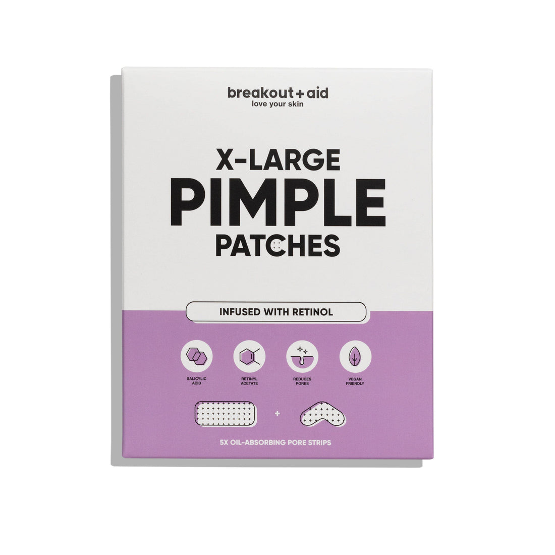 BreakoutAid X-Large Pimple Patches Infused with Retinol &amp; Salicylic acid 5 Strips