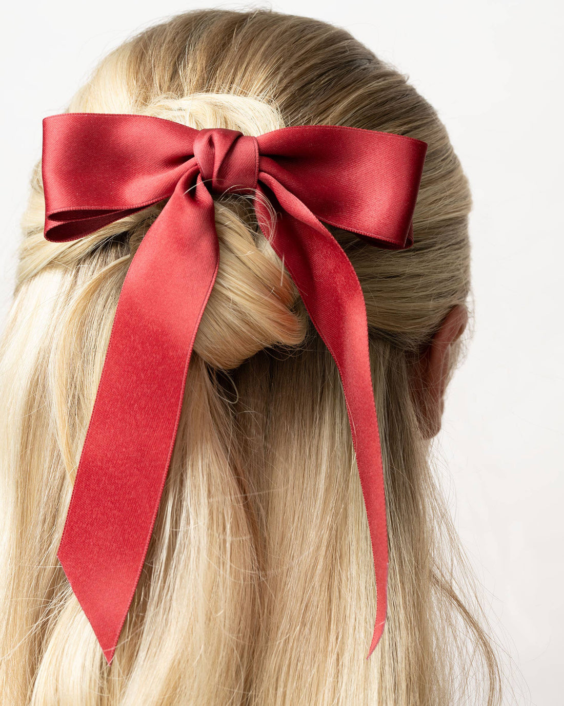 Brushworks Satin Hair Bow Duo – Red &amp; Black