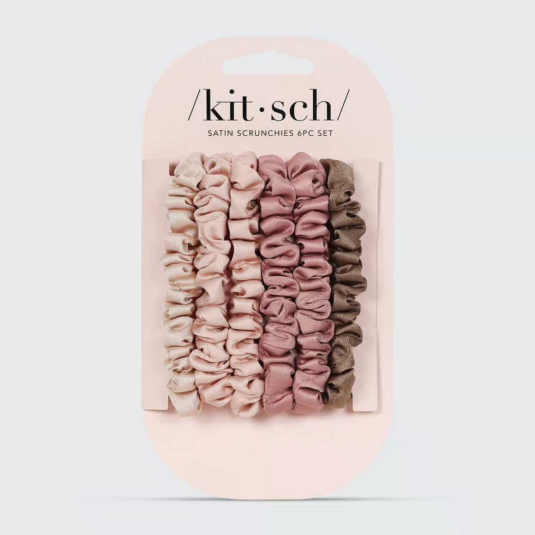 Kitsch Ultra Petite Satin Scrunchies 6pc - Terracotta