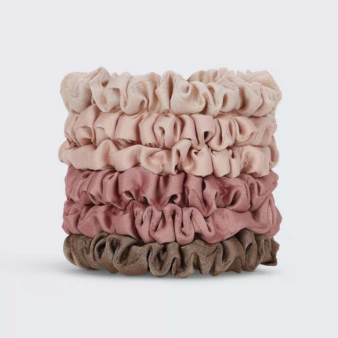 Kitsch Ultra Petite Satin Scrunchies 6pc - Terracotta