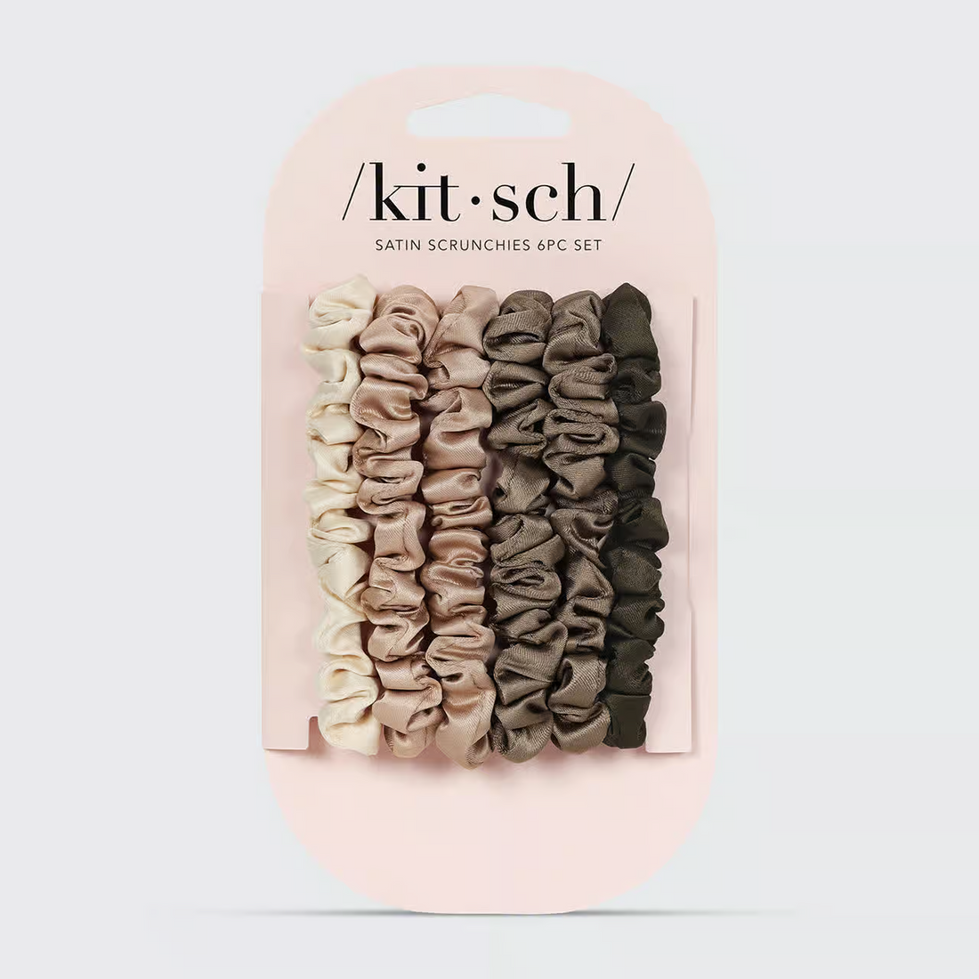 Kitsch Ultra Petite Satin Scrunchies 6pc - Eucalyptus