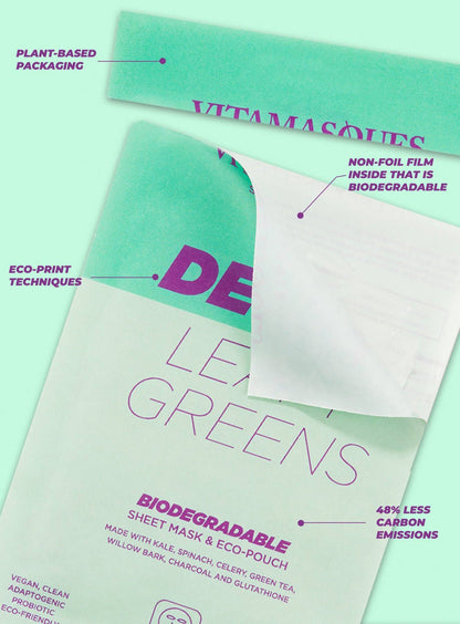 Vitamasques Detox Leafy Greens Biodegradable Face Sheet Mask