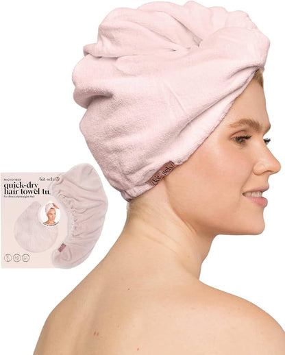 Kitsch Quick Dry Hair Towel Turban - Blush