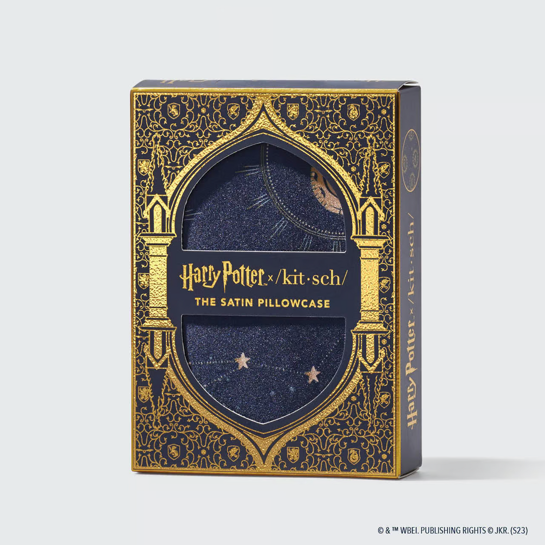 Kitsch x Harry Potter Satin Pillowcase - Midnight at Hogwarts (Blue)