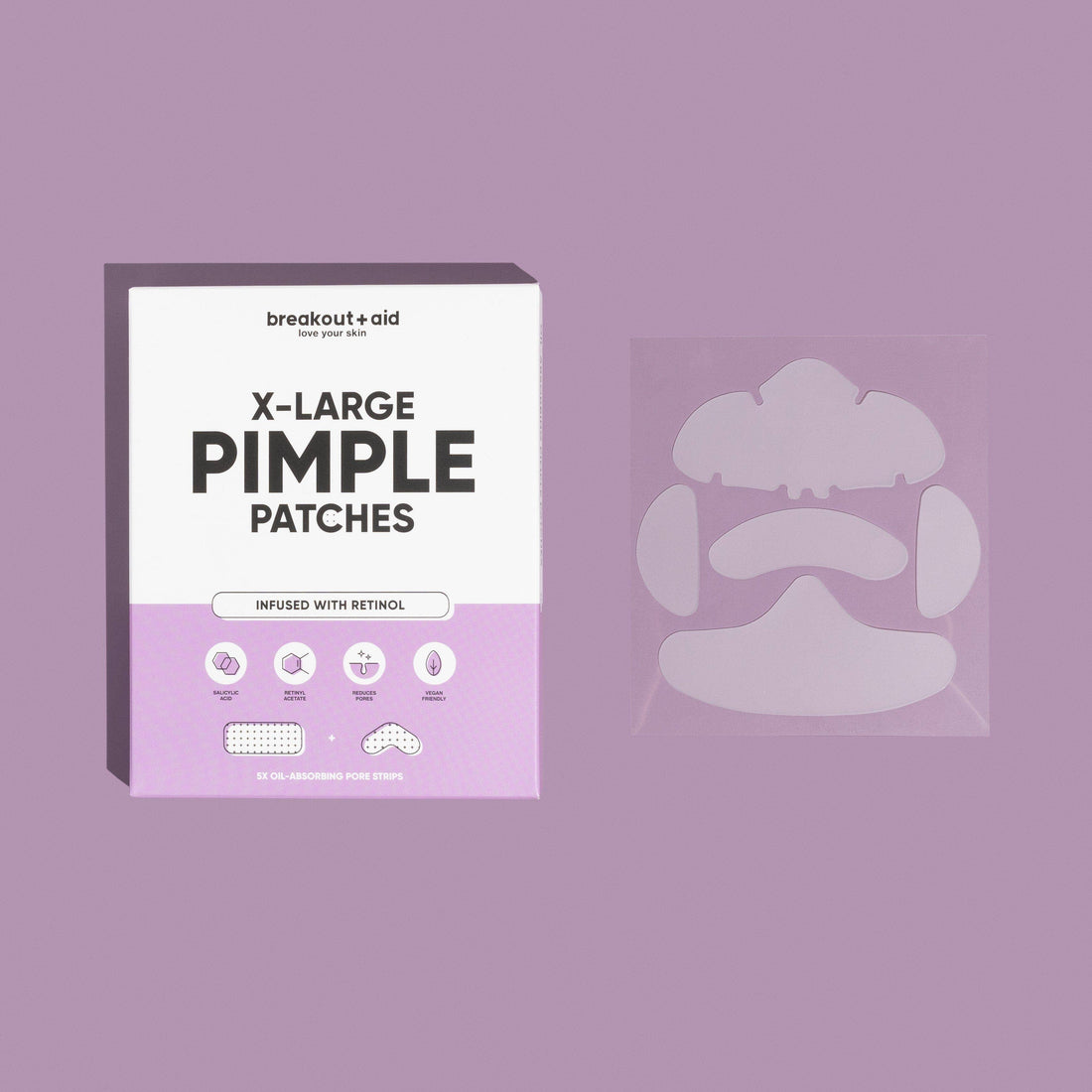 BreakoutAid X-Large Pimple Patches Infused with Retinol &amp; Salicylic acid