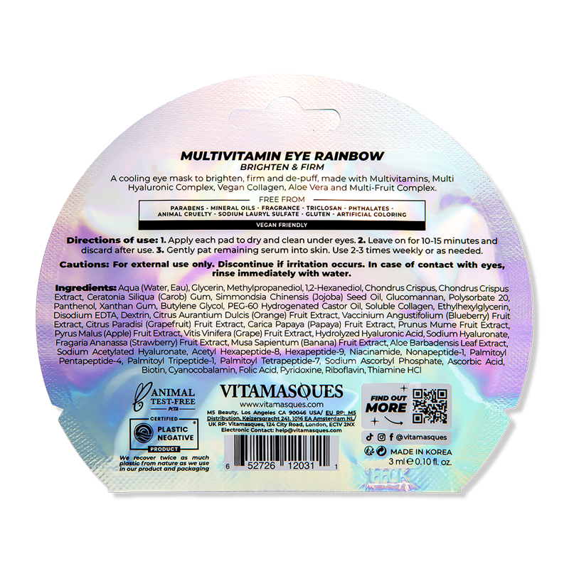 Vitamasques Multivitamin Rainbow Eye Pads - 1 Pair