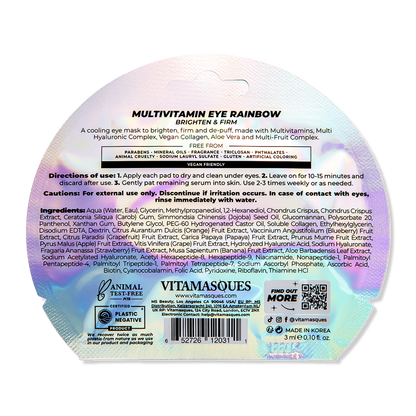 Vitamasques Multivitamin Rainbow Eye Pads - 1 Pair