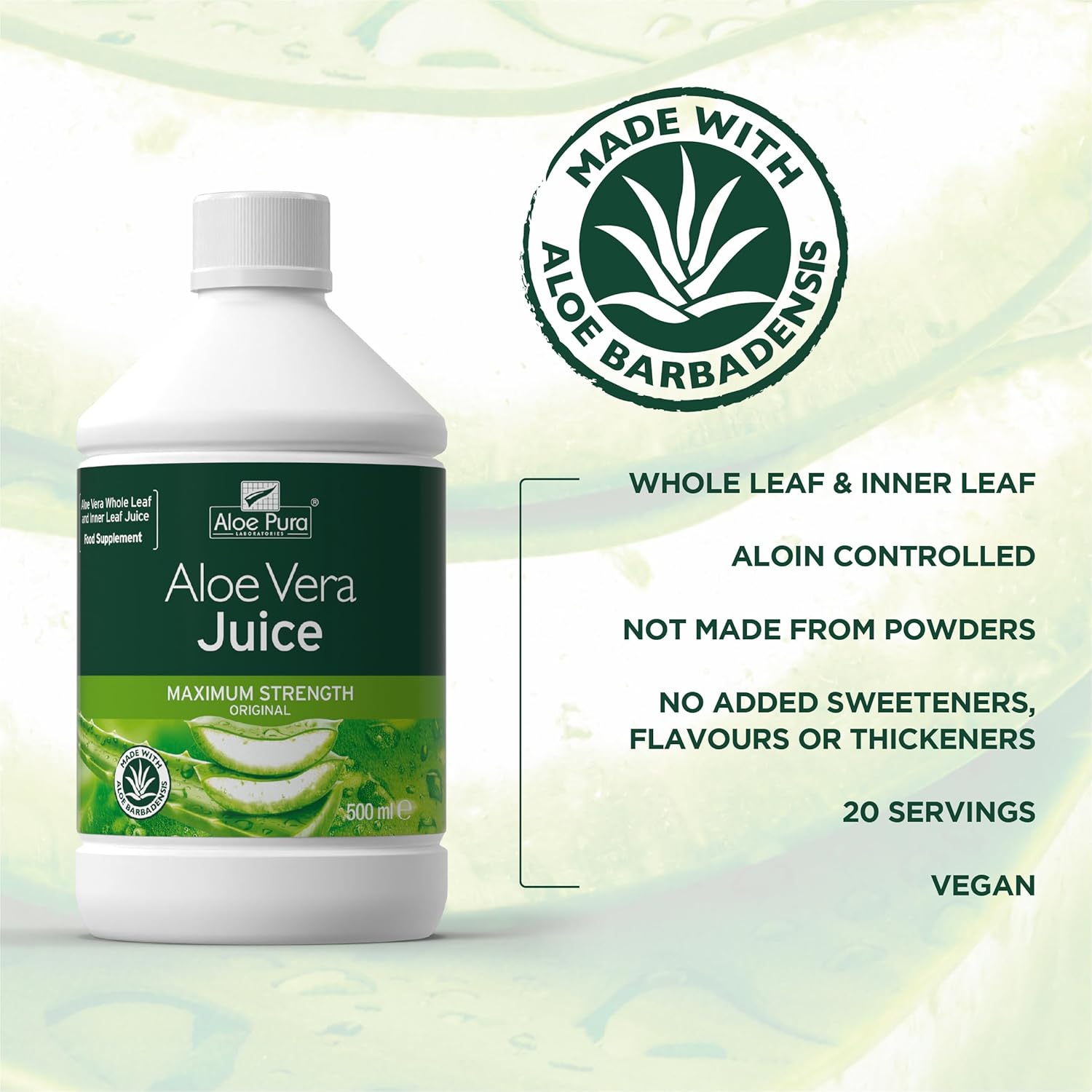 Aloe Pura Aloe Vera Maximum Strength Juice 500ml