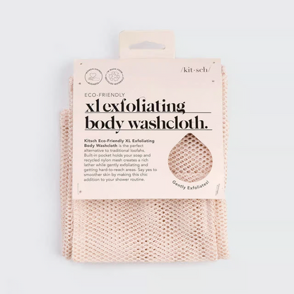 Kitsch XL Exfoliating Body Washcloth - Blush