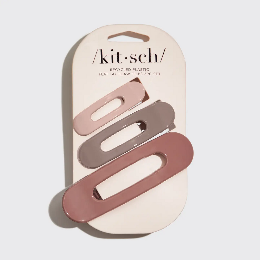 Kitsch Flat Lay Claw Clip 3pc Flat - Terracotta