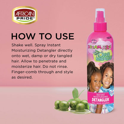 African Pride Dream Kids Olive Miracle Instant Moisturizing Detangler 8oz