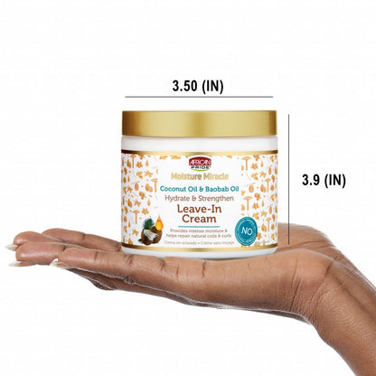 African Pride Moisture Miracle Coconut Oil &amp; Baobab Oil Leave-In Cream 15oz