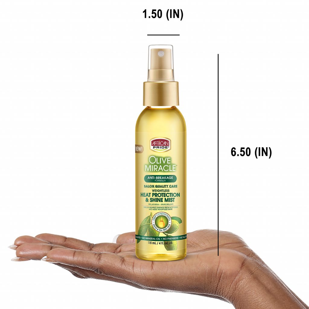 African Pride Olive Miracle Heat Protectant &amp; Shine Mist 4oz