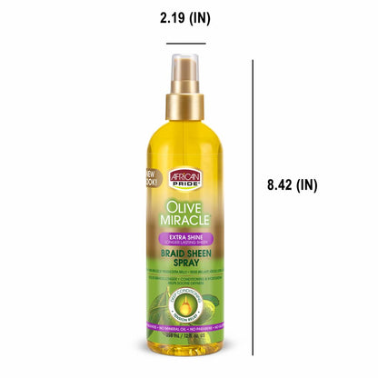 African Pride Olive Miracle Braid Sheen Spray Extra Shine 12oz