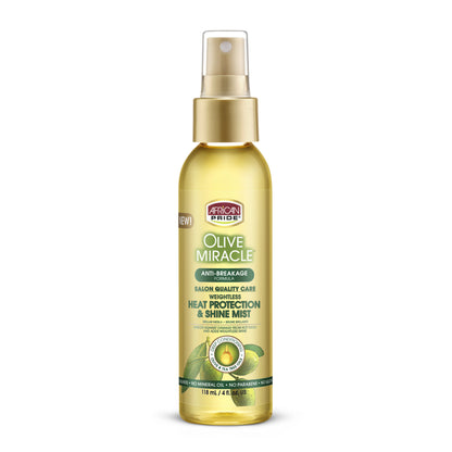 African Pride Olive Miracle Heat Protectant &amp; Shine Mist 4oz