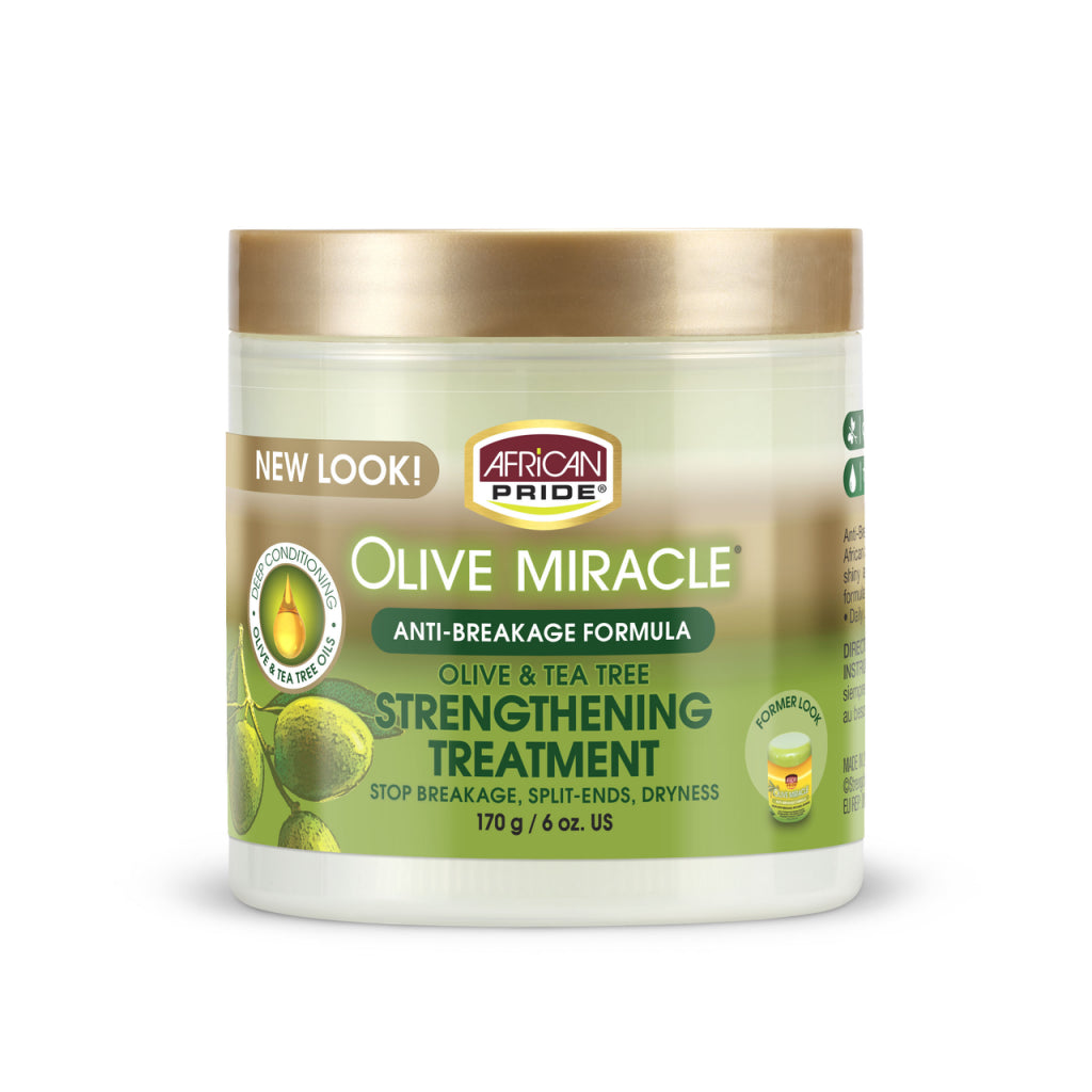 African Pride Olive Miracle Olive &amp; Tea Tree Strengthening Treatment 6oz