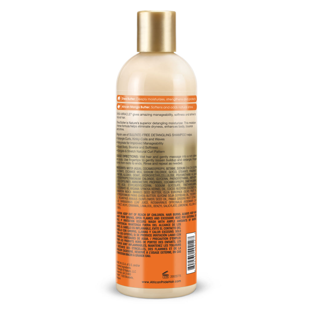 African Pride Shea Miracle Moisture Intense Sulfate-Free Detangling Shampoo 12oz