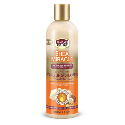 African Pride Shea Miracle Moisture Intense Sulfate-Free Detangling Shampoo 12oz