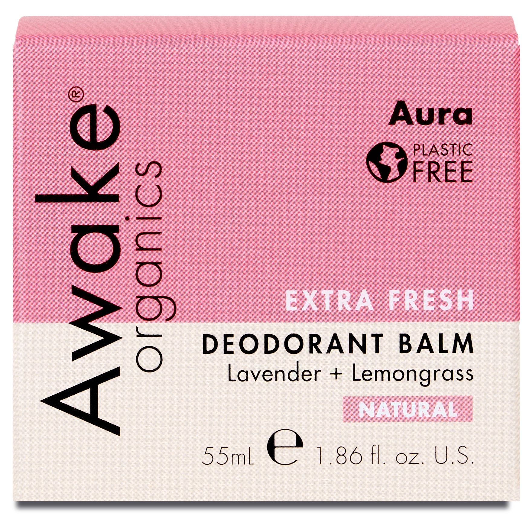 Awake Organics AURA Natural Deodorant Lavender + Lemongrass 55ml