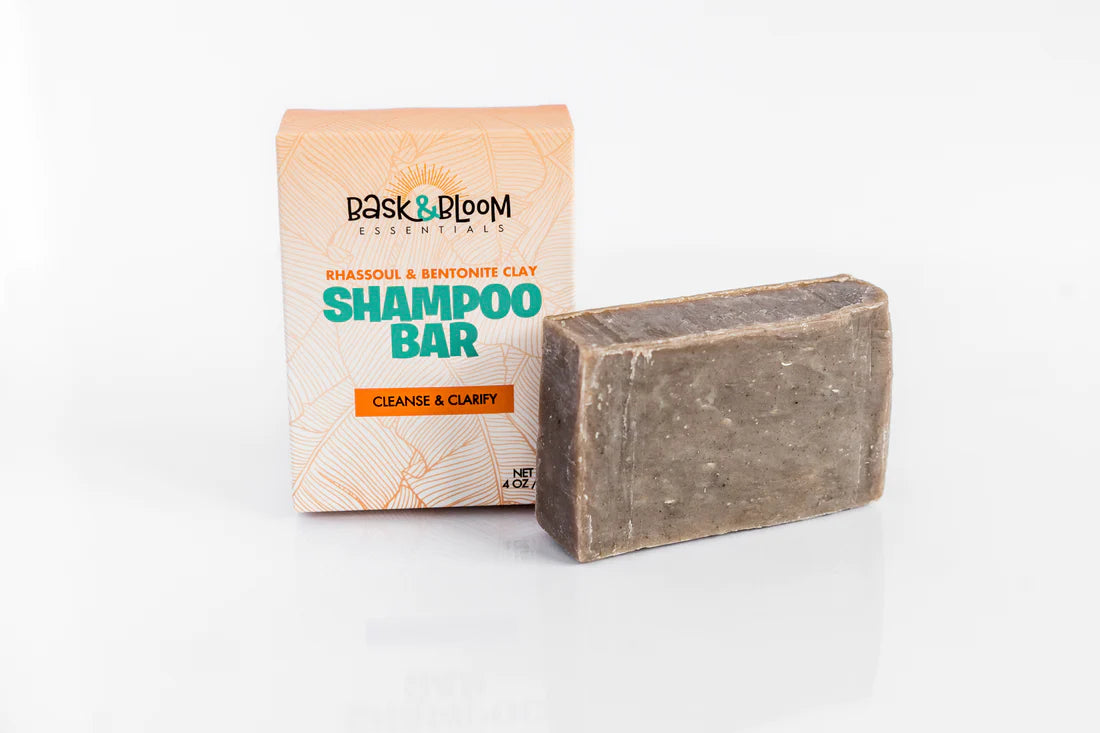 Bask &amp; Bloom Rhassoul &amp; Bentonite Clay Shampoo Bar 4oz