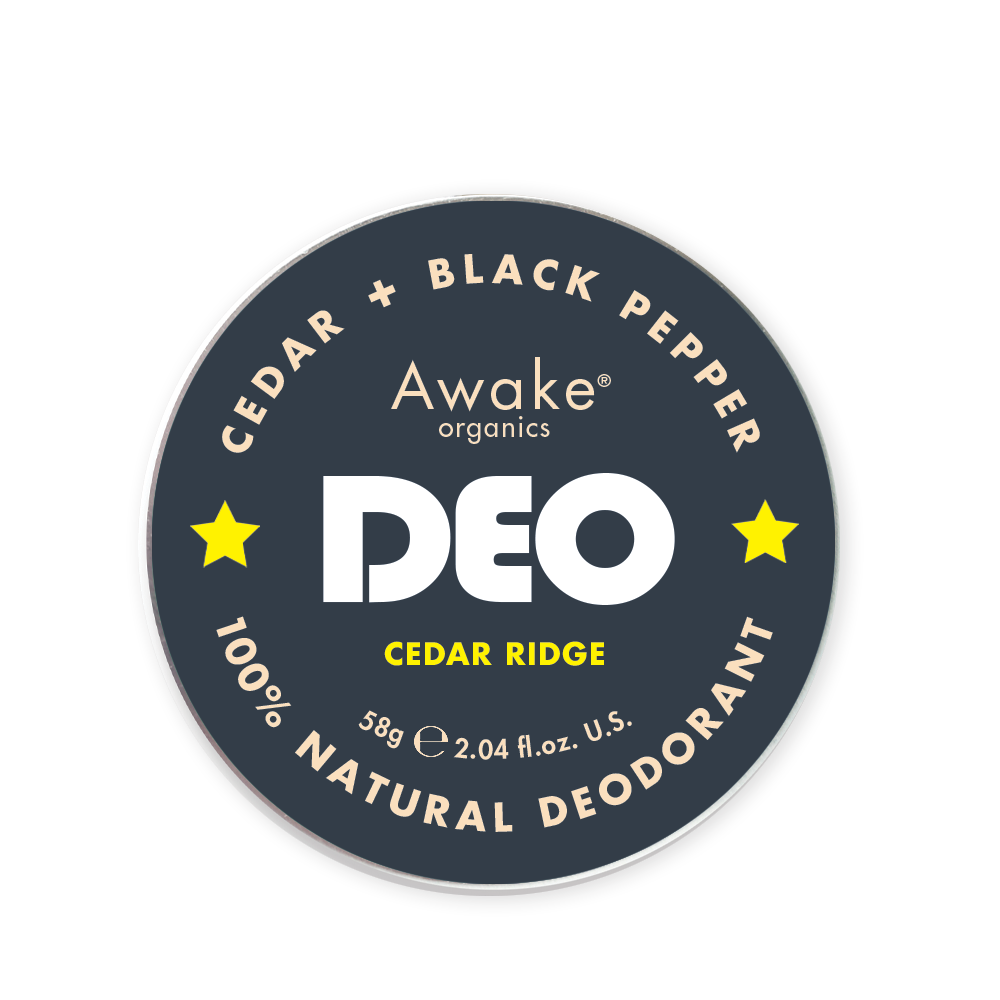 Awake Organics Deo Natural Deodrant Cedar Ridge Cedar + Black Pepper 58g