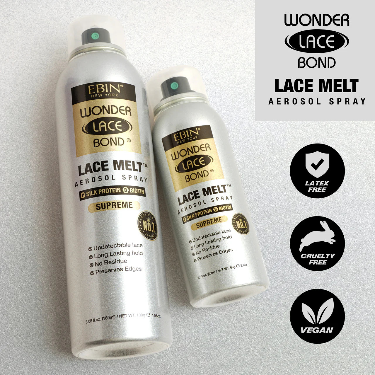 Ebin New York Wonder Lace Bond Lace Melt Aerosol Spray (Silk Protein) - UK Shipping Only