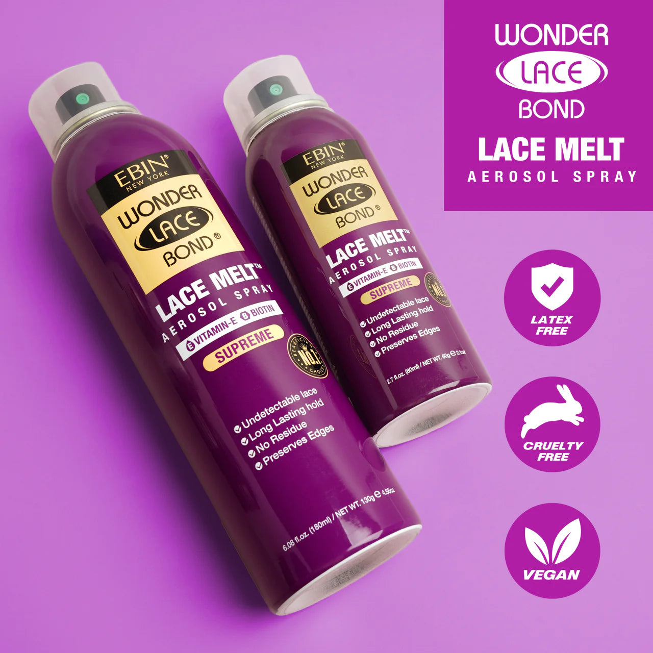 Ebin New York Wonder Lace Bond Lace Melt Aerosol Spray (Vitamin E) - UK Shipping Only