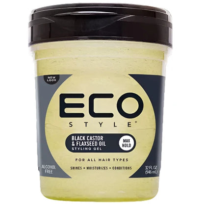 Eco Style Black Castor Oil &amp; Flaxseed Oil Styling Gel Max Hold