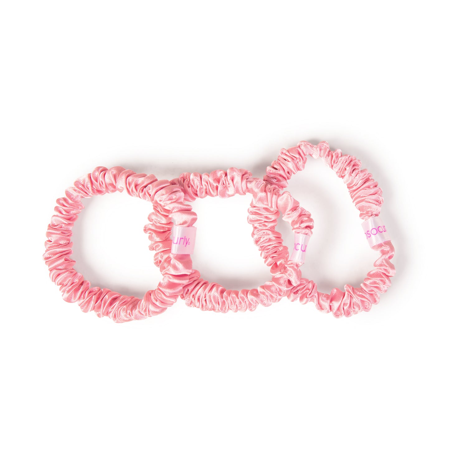 O So Curly Slim Satin Scrunchie - 3 pcs