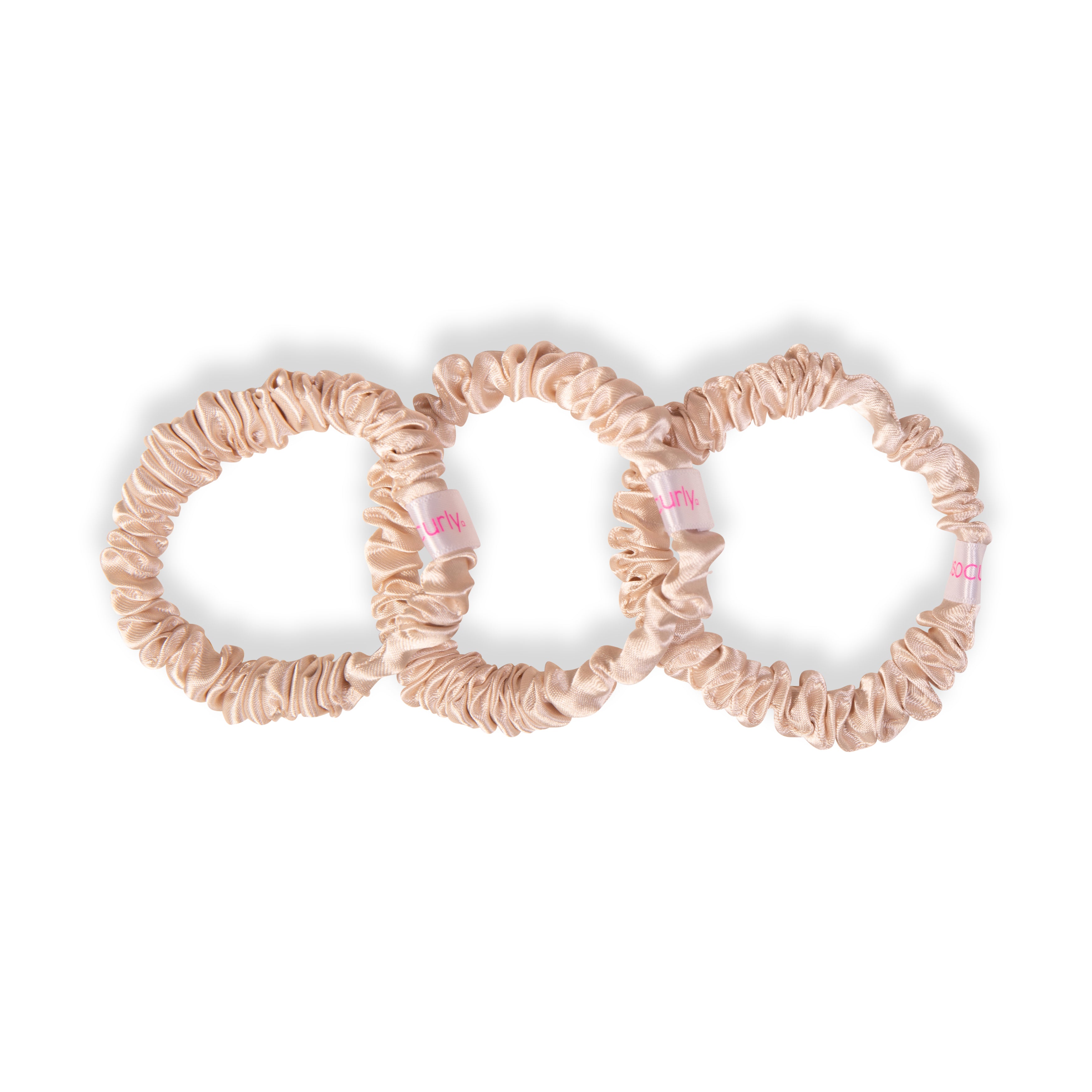 O So Curly Slim Satin Scrunchie - 3 pcs