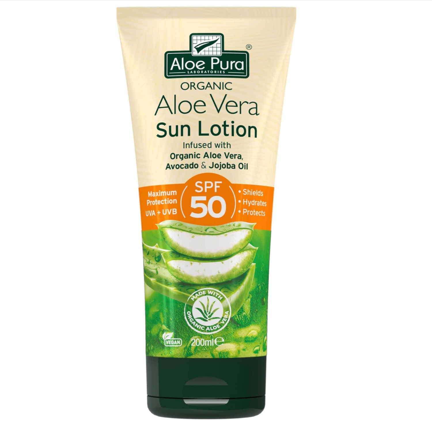 Aloe Pura Organic Aloe Vera Sun Lotion SPF 50 200ml