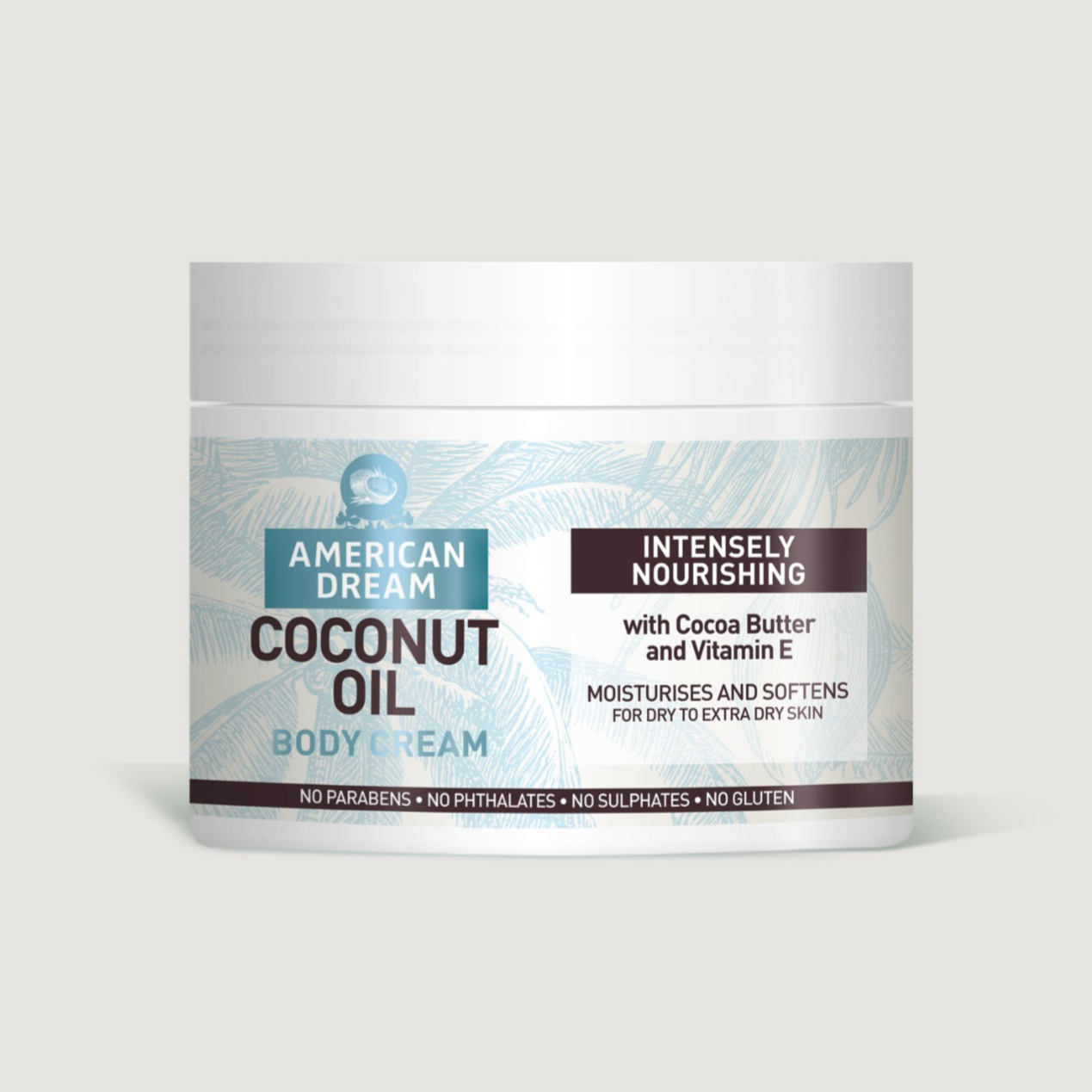 American Dream Coconut Oil Body Cream with Cocoa Butter &amp; Vitamin E 500ml