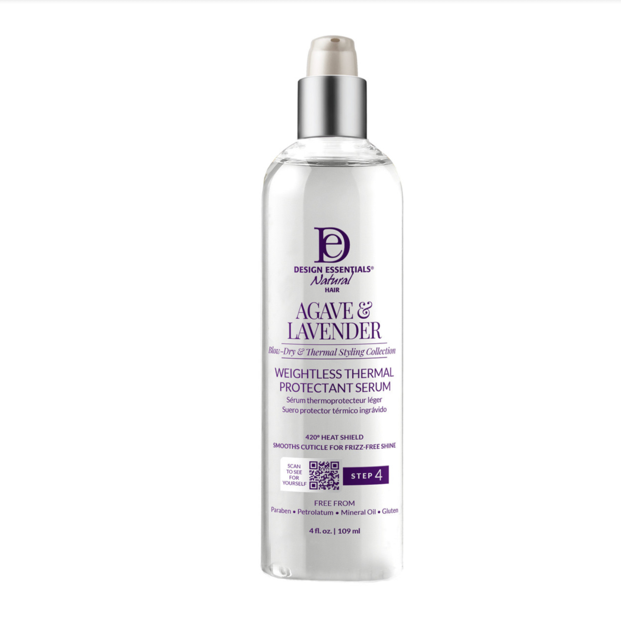 Design Essentials Natural Agave &amp; Lavender Weightless Thermal Protectant Serum 4oz