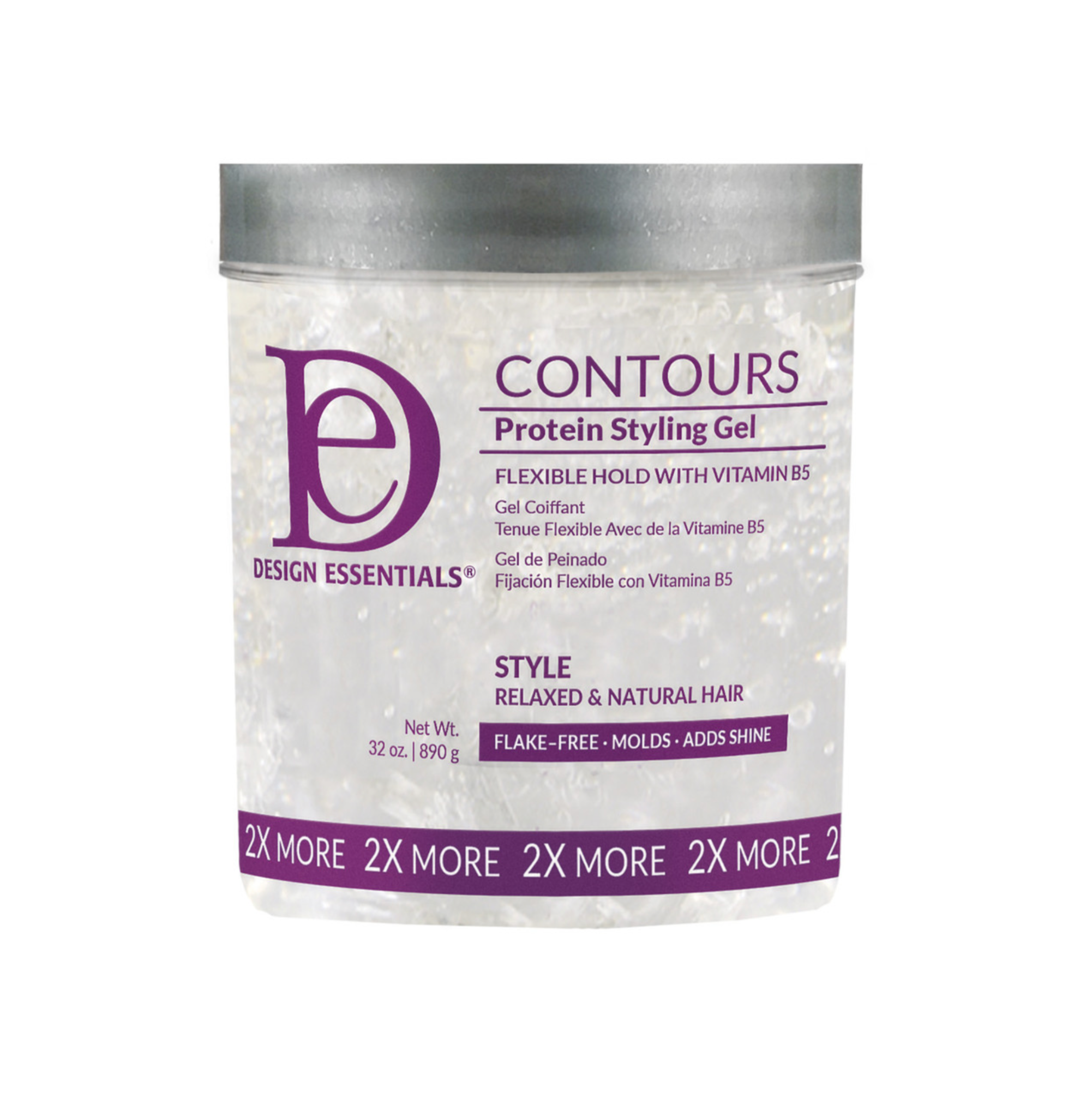 Design Essentials Classic Contours Panthenol Enriched Clear Protein Styling Gel 16oz